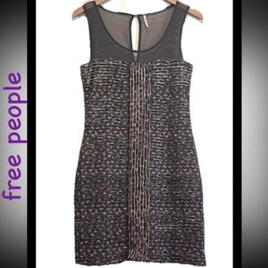 FREE PEOPLE Shimmy Bitsy Ditsy Ruffle Floral Bodycon Mini Dress - small stretch